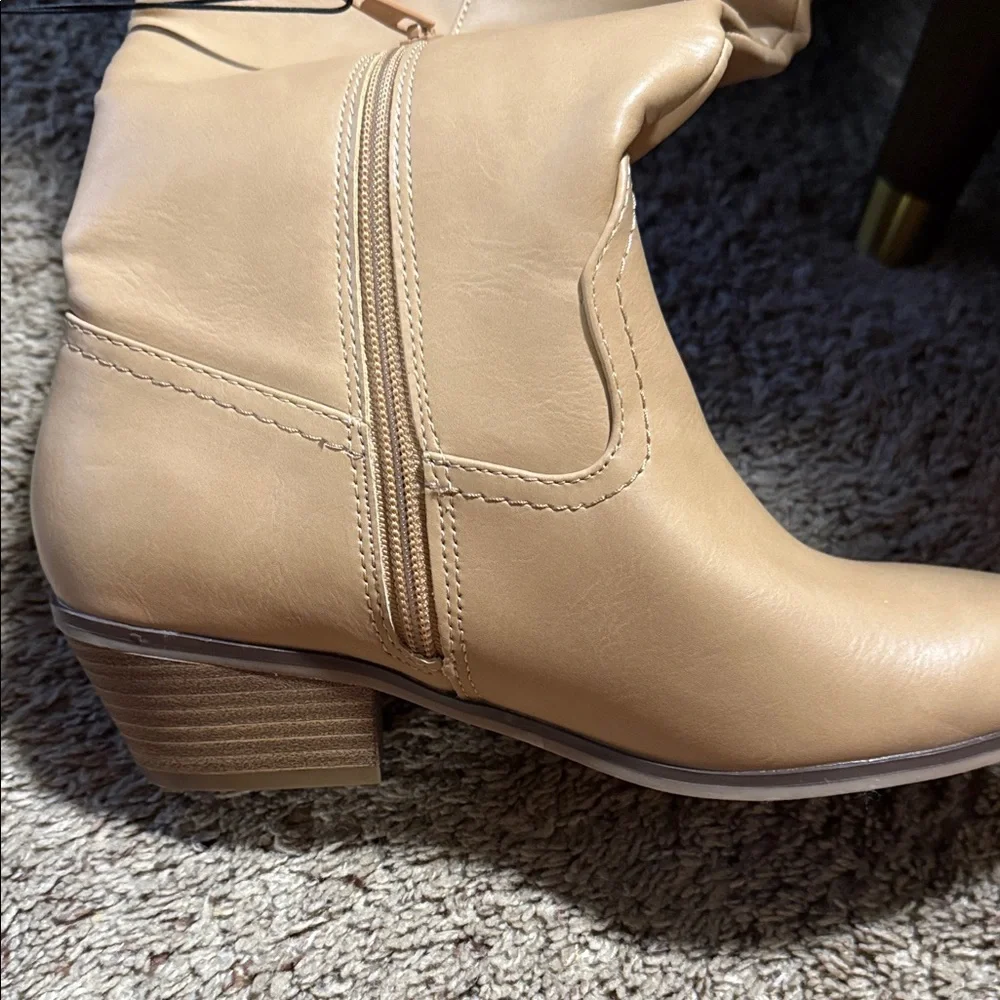 Tan Leather Knee-High Boots - Picture 5 of 7